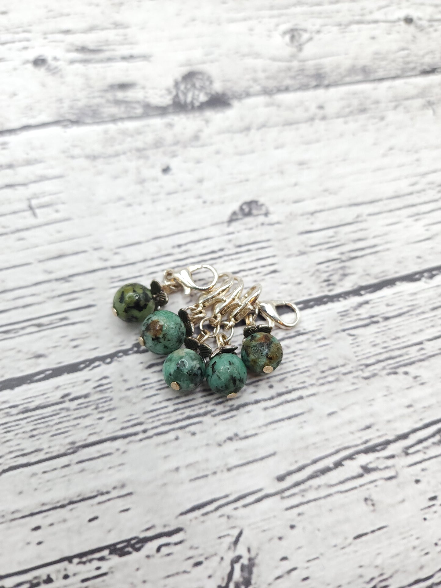 Green Bead Stitch Marker Set