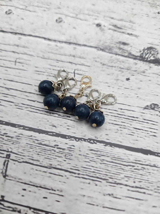 Blue Bead Stitch Marker Set